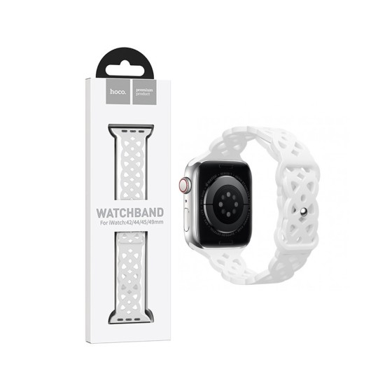 Bracelete Hueca de Silicona Hoco WA09 (42/44/45/49mm) para iWatch Blanco